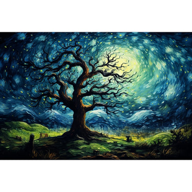 Abstract Tree Painting Canvas
